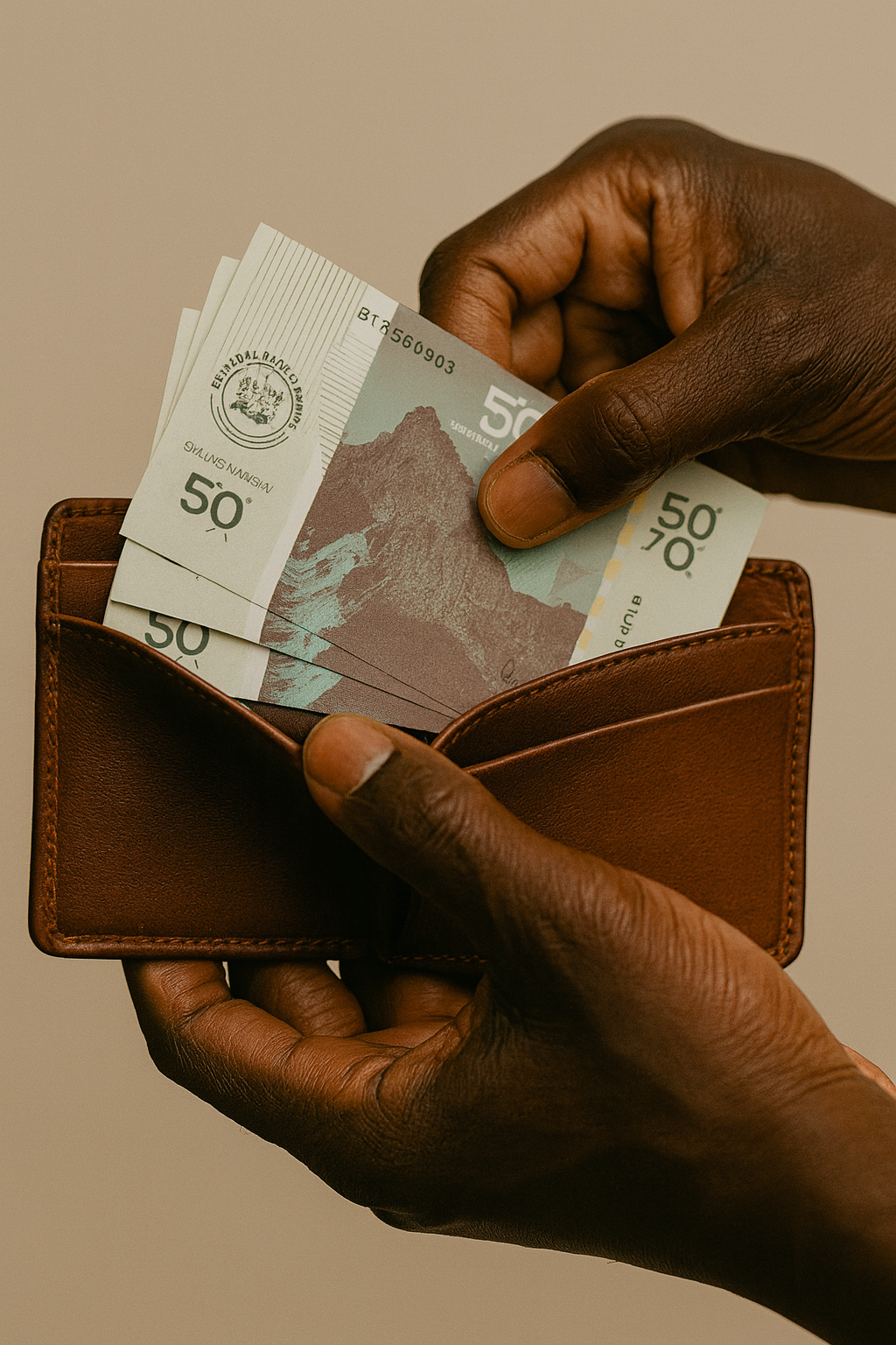 Kenya money concept wallet mockup